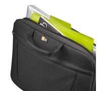 "Laptop Attache" Sacoche pour ordinateur portable 15.6", avec fermeture éclair, rembourré, poignées rembourrées, bandoulière amovible, poche à fermeture éclair externe, dimensions 41.9 x 7.1 x 36.8 cm, couleur noir, garantie 25 ans