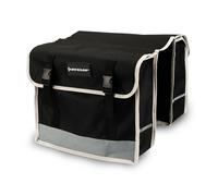 Dunlop Sacoche vélo double porte-bagages Nylon imperméable 36x30x12cm bandes réfléchissantes Noir