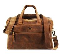 Sacoche en cuir vintage - FREDERIC JOHNS - Porte-documents 2 soufflets - Marron - Bandoulière - Zippée