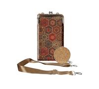 Sacoche en Liège Bandoulière Double Poche Porte monnaie Motif Lys Multicolore