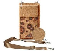 Sacoche en Liège Bandoulière Triple Poche Magnétique Motif Cachemire Multicolore Multicolore