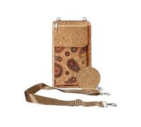 Sacoche en Liège Bandoulière Triple Poche Magnétique Motif Cachemire Multicolore