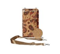 Sacoche en Liège Bandoulière Triple Poche Magnétique Motif Cachemire Multicolore