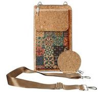 Sacoche en Liège Bandoulière Triple Poche Magnétique Motif Céramique Avizar Multicolore Multicolore G