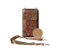 Sacoche en Liège Bandoulière Triple Poche Magnétique Motif Hexagonal Multicolore Multicolore