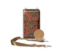 Sacoche en Liège Bandoulière Triple Poche Magnétique Motif Lys Multicolore