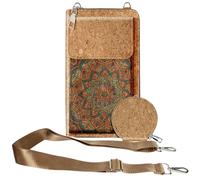 Sacoche en Liège Bandoulière Triple Poche Magnétique Motif Mandala Avizar Multicolore Multicolore G