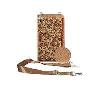 Sacoche en Liège Bandoulière Triple Poche Magnétique Motif Papillon Multicolore