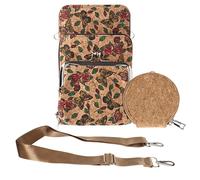 Sacoche en Liège Bandoulière Triple Poche Porte monnaie Motif Papillon Multicolore Multicolore