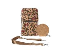 Sacoche en Liège Bandoulière Triple Poche Porte monnaie Motif Papillon Multicolore Multicolore