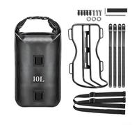 Sacoche étanche pour fourche avant de vélo avec support en alliage d'aluminium 10 L pour support de vélo, vélo de route, vélo électrique et scooter, réglable et cadre en métal (1 porte-bagage)