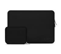 Sacoche étui et housse pour ordinateur portable 13-14 pouces + pochette pour accessoires - noir