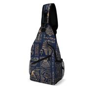 Sacoche Homme Ankh Égyptien Doré Œil De Dieu Antivol Sacs À Dos Porté Travers Unisexe Sling Bag Pour Cyclisme Gym Camping