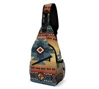 Sacoche Homme Art Navajo Du Sud-Ouest Des États-Unis Pliable Sacs À Dos Porté Travers Antivol Cross Body Bag Pour Randonnée École Femme