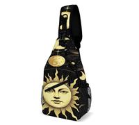 Sacoche Homme Bandouliere Cartes de Tarot Magie Bohème Vintage Soleil Lune Étoiles Casual Sac De Poitrine Réglable Sac Poitrine pour Cyclisme Voyage Femme