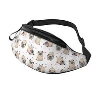 Sacoche Homme Bandouliere Coeur Et Carlins, Sacoche Ceinture Loisir Sac Banane De Randonnée Réglable Sac Poitrine pour Running Balade Homme