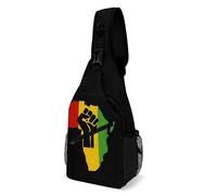 Sacoche Homme Bandouliere Histoire des Noirs Afrique Pouvoir Couleur, Mode Sacoche Tactique Réglable Sacoche Porté Épaule pour Voyage Femme École