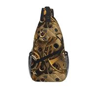 Sacoche Homme Bandouliere Impression d'engrenages steampunk cool Casual Sac De Poitrine Réglable Sac Poitrine pour Cyclisme Homme Camping