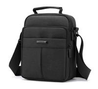Sacoche homme bandouliere noir petite taille tissu pour Les Loisirs Vacances Excursion Marche Randonnée