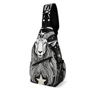 Sacoche Homme Bandouliere Soleil Lune Étoile Gothique Sorcière Gosse Noir Léger Sacs Poitrine Casual Crossbody Bag pour Randonnée Cyclisme Voyage