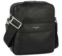 David Jones - Sacoche Homme Style Cuir Véritable - Sac Bandoulière Porté Epaule Croisé Travers - Pochette Besace Messenger Multipoche Travail Affaires Business - Bourse Rétro Classique, Noir, Taille