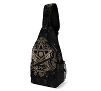 Sacoche Homme Pentagramme De La Déesse Sorcière À Triple Lune Violette Antivol Sac De Poitrine Unisexe Bandouliere pour Sport Femme Gym
