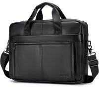 Sacoche Homme Pour Ordinateur 15.6 Pouces Sac Homme Cartable Cadeau Homme Porte Document Cuir Véritable Rétro Sacoche Mallette De Voyage Travail