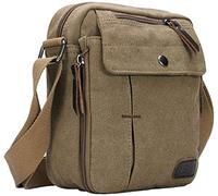 Sacoche Hommes en Toile Petit Sac Bandoulière Style Rétro Sac Messager Sacs Porté Épaule Besace Sacoche de Sport Voyage Pochette Téléphone Portable iPad mini Cadeau pour Garçon Amis
