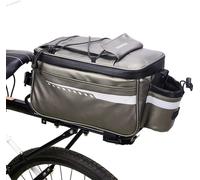 Sacoche isotherme de coffre de vélo en bronze argenté avec lumière arrière, sacoche de porte-bagages de vélo avec isolation, espace de rangement, 8L pour les voyages pendulaires camping