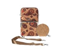 Sacoche Liège Bandoulière Triple Poche Porte monnaie Motif Cachemire Multicolore Multicolore