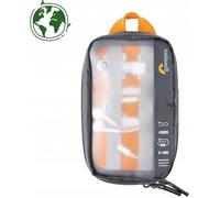 Lowepro Gearup Pouch Mini, Etui D'Essentiels de Voyage pour Cordons, Câbles, Adaptateurs, Batteries, Chargeurs et Clés USB, Tissu Recyclé, Gris