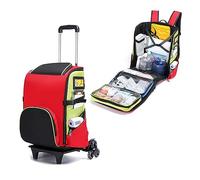 Sacoche médicale professionnelle avec chariot détachable, trousse de secours d'urgence de grande capacité, pour infirmière, médecin, ambulancier, SAMU(M (35X22X48CM))