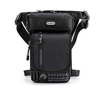 Sacoche Moto Jambe,Moto Drop Leg Bag Sac à Jambe en Nylon imperméable for Hommes, Sac à bandoulière for Cuisse, Hanche, Fesses, Sac Banane, Voyage, équitation, Moto(Black)