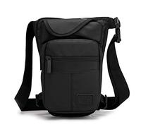 Sacoche Moto Jambe,Moto Drop Leg Bag Sac de Jambe en Nylon for Hommes, Pantalon de Cyclisme décontracté, épaule croisée, Cuisse, Ceinture de Hanche, Sac de Taille(Black)