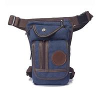 Sacoche Moto Jambe,Moto Drop Leg Bag Sac de Jambe en Toile for Hommes, Sacoche multifonctionnelle for Moto, Sac à bandoulière, Ceinture de Berceau de Hanche(Blue)