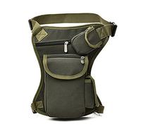Sacoche Moto Jambe,Moto Drop Leg Bag Sac de taille en toile for hommes, sac de jambe tombante, ceinture de vélo moto, sac de ceinture d'argent unisexe, sac d'emballage de ceinture noire for hommes(Gre