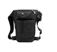 Sacoche Moto Jambe Sac de Jambe en Toile imperméable for Homme, Sac Banane for vélo d'extérieur, for Moto for Voyager, Courir(Black)