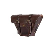 Sacoche Moto Sacoche De Selle Étanche En Cuir Pour Moto Style Vintage Style Cafe Racer Sacoche Latérale À Outils Bagage D'extérieur(Right brown)