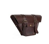 Sacoche Moto Sacoche De Selle Étanche En Cuir Pour Moto Style Vintage Style Cafe Racer Sacoche Latérale À Outils Bagage D'extérieur(Left brown)