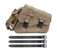 Sacoche Moto Sacoches De Selle Universelles Pour Moto, Sac À Outils En Cuir PU Avec Porte-bouteille, Sac De Bagage Cafe Racer Étanche Pour Cruiser Custom(B)