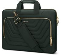 Sacoche Ordinateur 15,6 Pouces,Sacoche PC Portable 15-15,6 Pouces Compatible avec MacBook Pro 16,HP,Dell,Sac Messager avec Trapèze Inversé Devant Poche Matelassée&Ceinture,Vert Émeraude Vert