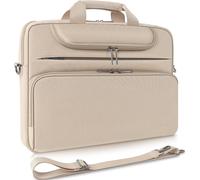Sacoche Ordinateur 17 Pouces Imperméable Pochette PC Portable Sac à Bandoulière Homme Femme pour 17-17.3"" Notebook/Dell/Lenovo/Acer/HP/MSI/ASUS,Beige Beige