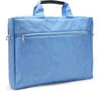 Sacoche Ordinateur Portable 15,6 pouces 2 Compartiments 2 Poches Zippées avec Bandoulière en Nylon Bleu Ciel