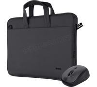Trust Sacoche pour ordinateur portable Bologna 16" avec souris sans fil, noire