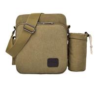 Sacoche Organisateur de Rangement Tout En Un Compagnon à Epaule Bandoulière Hobo en Toile Kaki Pour Homme Femme Garçon