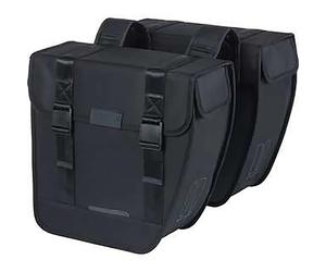 Sacoche porte-bagage vélo étanche en polyester avec réfléchissant tour Basil (x2) Noir