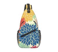 Sacoche Porté épaule Chrysanthème Fleur colorée Durable Sacs Poitrine Casual Sac à Dos Militaire pour Femme école Homme