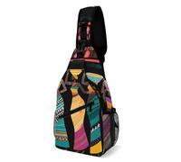 Sacoche Porté épaule Robe Ethnique colorée et Mignonne, Traditionnelle Africaine Multifonction Sac à Bandoulière Léger Crossbody Bag pour Homme Femme Randonnée