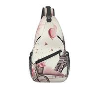 Sacoche Porté Épaule Tour Eiffel Romantique À Vélo À Paris Mode Sac À Dos Militaire Léger Tactique Sacoche Bandoulière Pour Femme Randonnée Cyclisme 19X39Cm