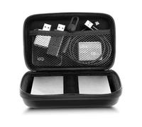Sacoche pour accessoires numériques, organiseur de câbles, 2 pièces, pochette zippée en EVA, protège les appareils mobiles, noir, 14 x 10 x 4 cm